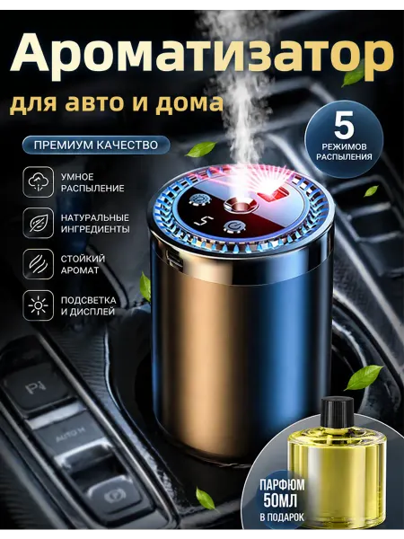 Автомобильный ароматизатор с подсветкой 5 режимов