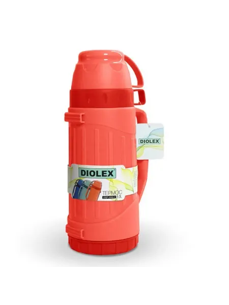 Термос пластиковый со стеклянной колбой Diolex DXP-1000-R