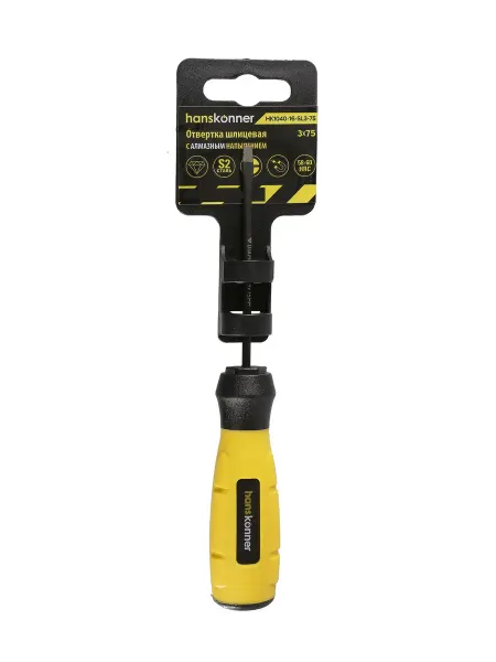 Hanskonner Отвертка шлицевая 3x75 HK1040-16-SL3-75