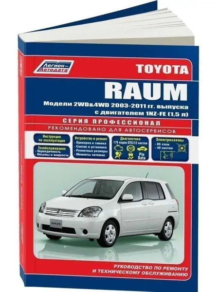 Легион-автодата Toyota Raum с 2003-2011. Книга по ремонту и эксплуатации
