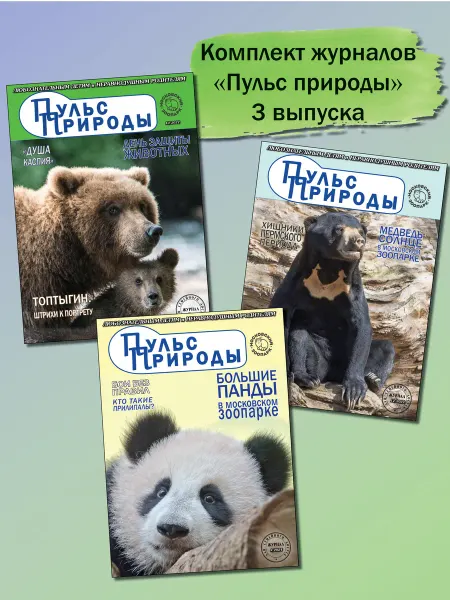 ИП Бахметьева И.А. Комплект журналов "Пульс природы", обложки Мишки