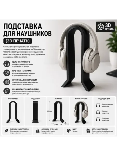 Подставка для наушников (3D печать)