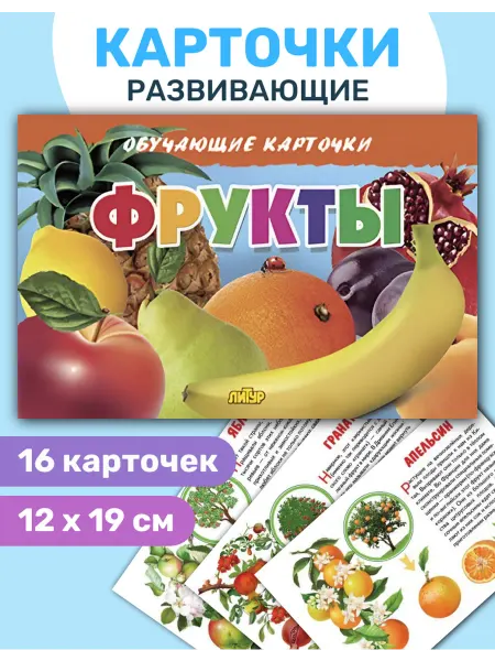 ЛитУр Набор 2 шт Обучающие карточки Фрукты