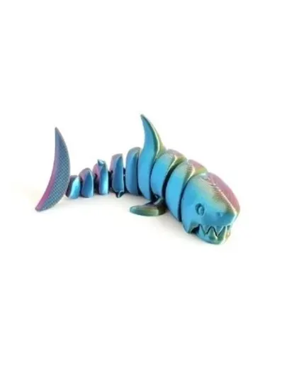 Шарнирная акула 3D — подвижная игрушка, антистресс фиджет, гибкая фигурка