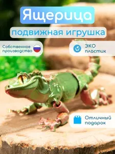 Ящерица (геккон Бананоед) 3D игрушка подвижная антистресс