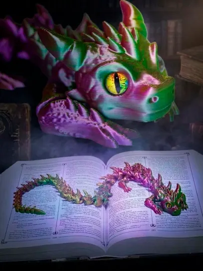 Подвижная игрушка антистресс дракон, напечатанный на 3D принтере