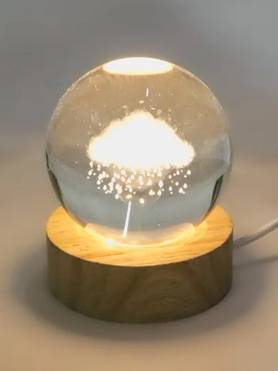 Хрустальный шар-ночник 3D, антистресс, стеклянный