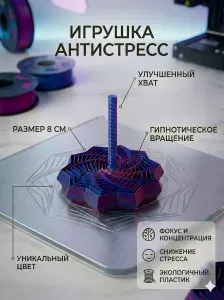 Игрушка антистресс звезда, 3D игрушка подвижная, 3д звезда фиолетово-синяя