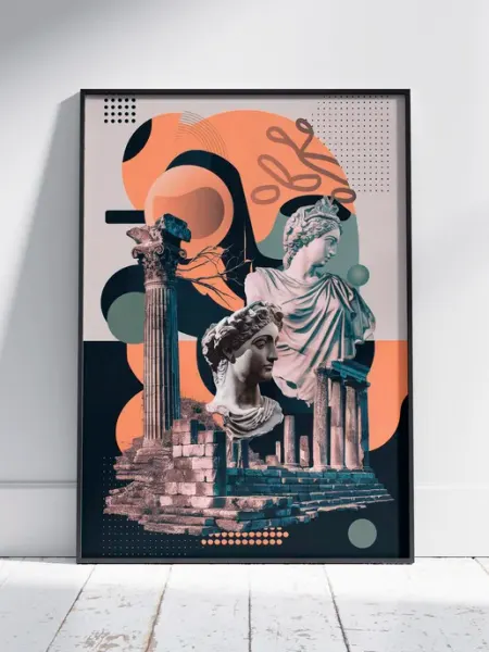 HEAVEN POSTER Плакат Абстрактное Искусство (3D Формы 8) A3 42x30 см