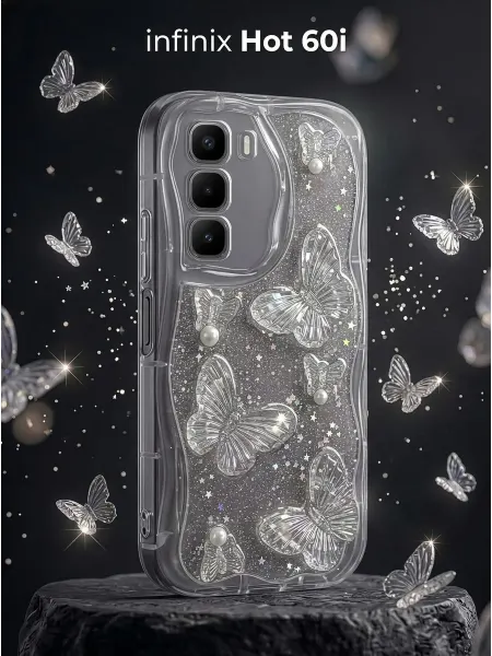 ЧЕХОЛБЕРИ Рельефный чехол с 3D бабочками на Infinix Hot 60i
