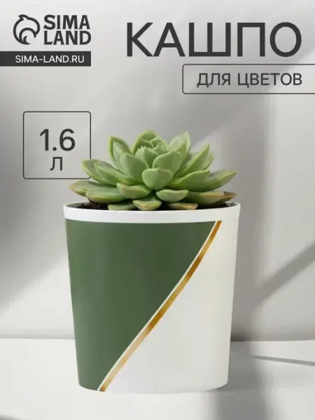 Стильное пластиковое кашпо с линиями