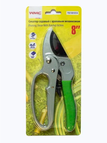 WMC Tools Секатор садовый усиленный с храповым механизмом (L-200мм)