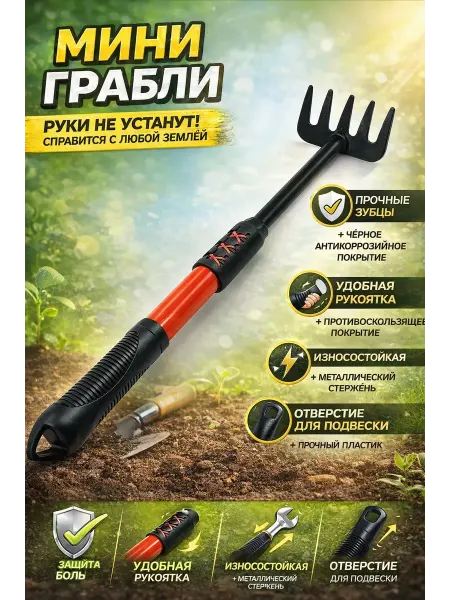 LaicaiMeriya Садовые грабли ручные для рыхления почвы