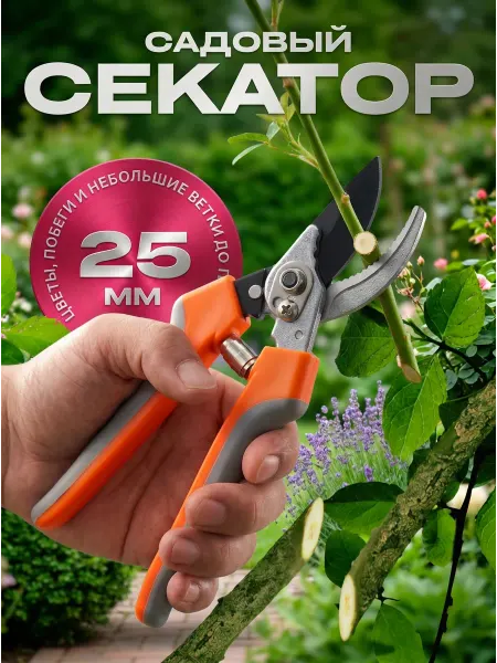 Искиева Секатор садовый ручной профессиональный для обрезки веток