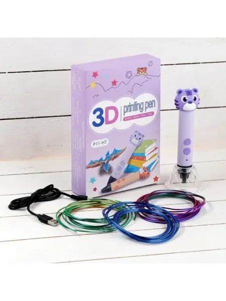 Kids Corner 3D ручка Тигрёнок, работа с пластиком PLA