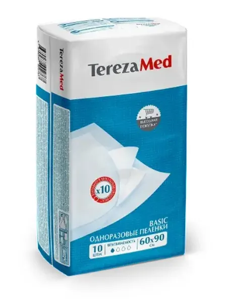 Terezamed Пеленки одноразовые впитывающие basic 60х90 см 10 шт 2 уп