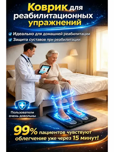 Массажный коврик для ног взрослый электрический