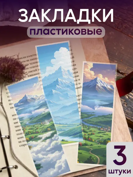 КрайтФорм Закладки для книг и учебников пластиковые пейзаж