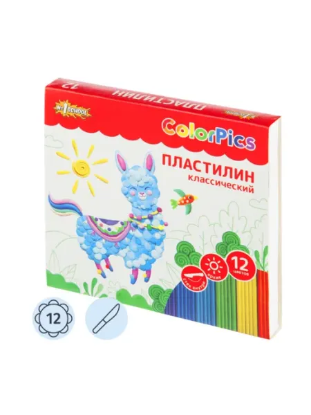 Комус Пластилин №1 School ColorPics 12 цветов 240 г