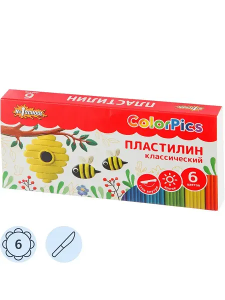 Комус Пластилин клас. Класс (№1 School) ColorPics набор