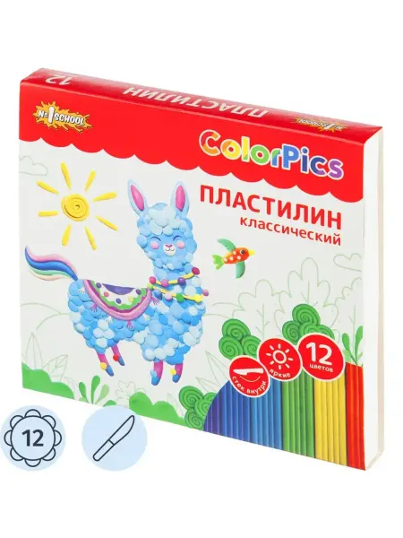 Комус Пластилин классич Класс (№1 School)ColorPics наб