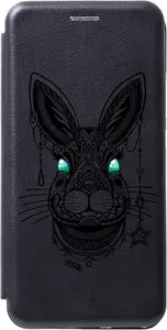 Чехол-книжка на Samsung Galaxy M32 / Самсунг М32 с 3D принтом "Grand Rabbit" черный