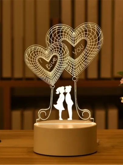 3D LED ночник «Love» – романтический светильник, USB