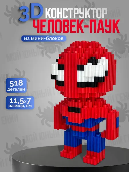 Мой юный гений 3D Конструктор из миниблоков Человек Паук Spider man
