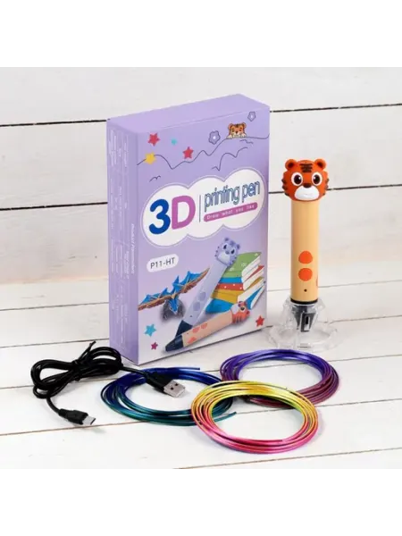 Mellingward 3D ручка Тигрёнок, работа с пластиком PLA, USB кабель