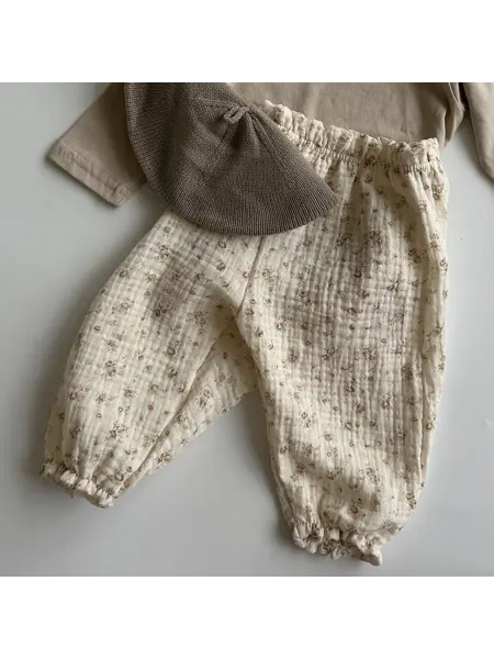 SoMIK_KIDS Детские муслиновые штаны для новорожденных цветочек