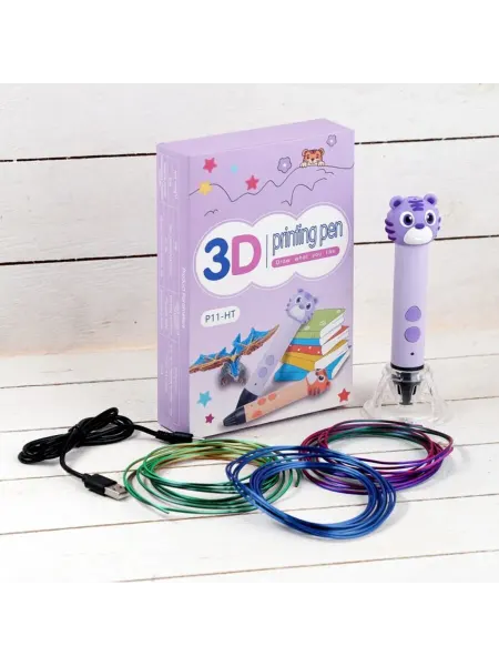 Лесной Дом - гипермаркет товаров для дома 3D ручка с пластиком PLA, фиолетовая, USB питание