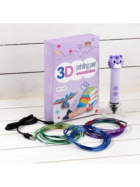 3D ручка Тигрёнок, работа с пластиком PLA, USB кабель