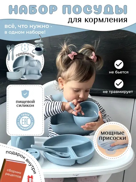 CHEREMASHKA Детская посуда для кормления силиконовая