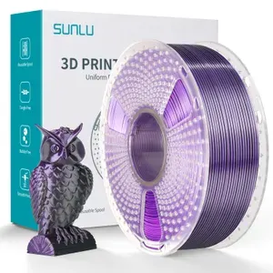SUNLU PLA+ Silk Dual черно-фиолетовая, пластик для 3D принтера 1кг, (Black Purple) PLA+