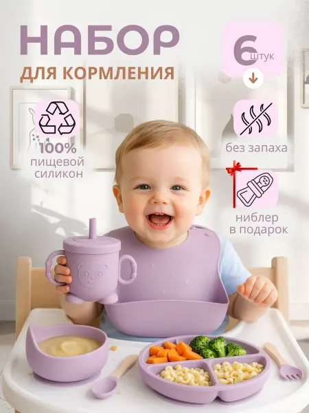 Набор детской силиконовой посуды для кормления