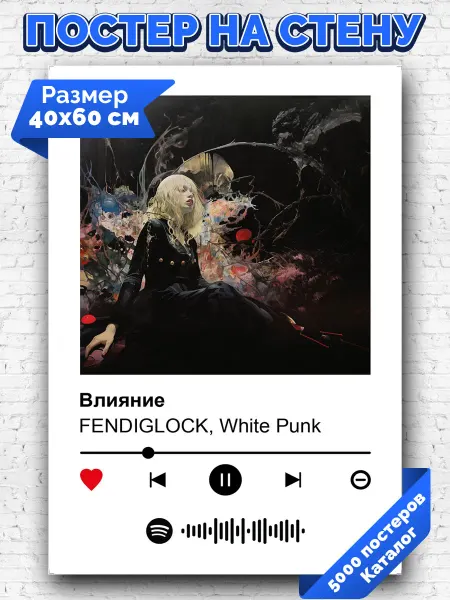 Arthata-spotify постер Спотифай постер Плакат на стену FENDIGLOCK - Влияние 40х60