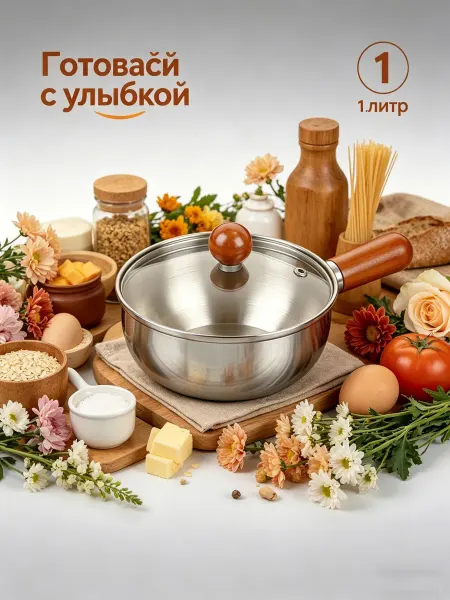 Сковорода с крышкой антипригарная