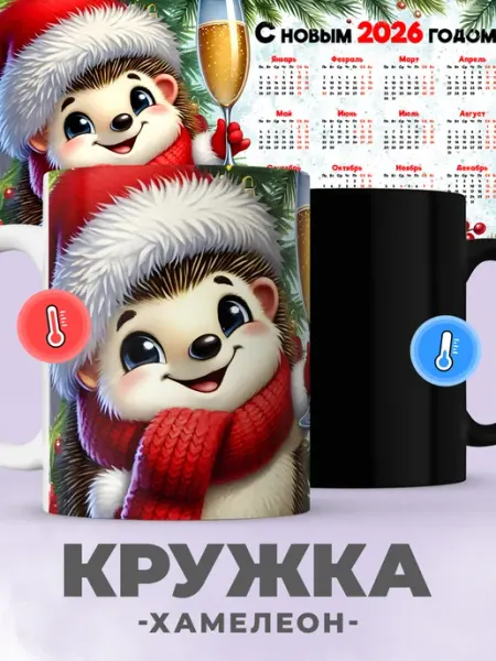 Jojo print Новогодняя кружка хамелеон с принтом 2026