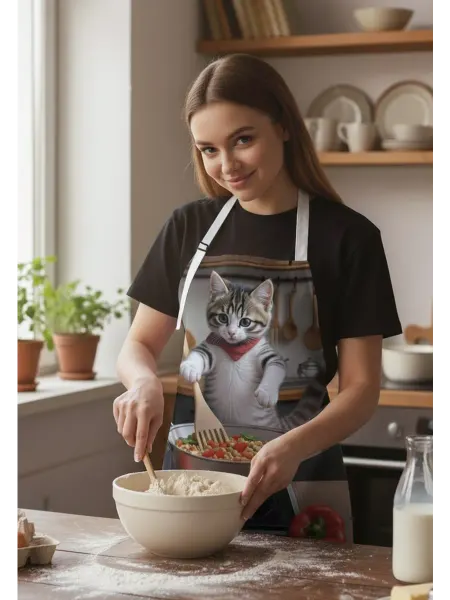 JoyArty Фартук кухонный "Котик готовит" 65x65x28 см