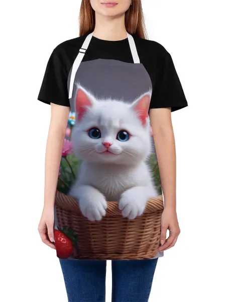 JoyArty Фартук кухонный "Котенок в цветах" 65x65x28 см