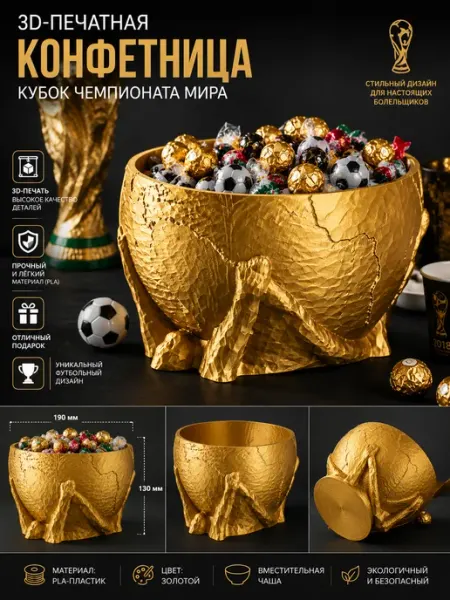 3D-печатная конфетница «Кубок Чемпионата мира»
