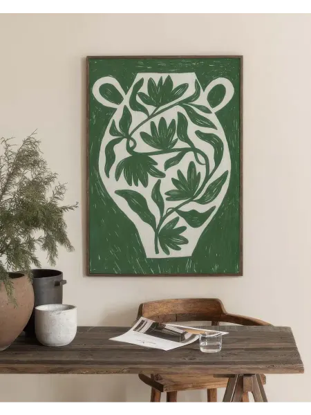Onllyart Постер 21x30 Зеленая ботаническая ваза