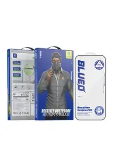 Защитное стекло BlueO на iPhone Air, Receiver Dustproof, закаленное 9H, с 3D-эффектом с загнутыми кромками, прозрачное с черной рамкой