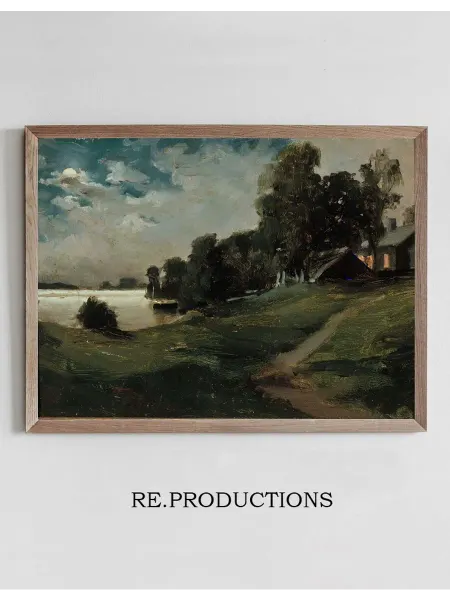 Re.productions Постер Villa at Haikko in the Moonlight - Albert Edelfelt
