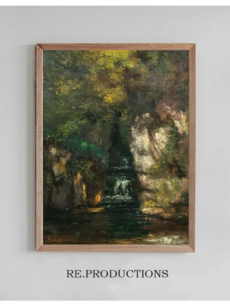 Re.productions Постер A Waterfall Near Ornans - Gustave Courbet