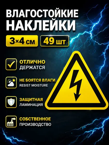NanaPrint Наклейка знак электробезопасности