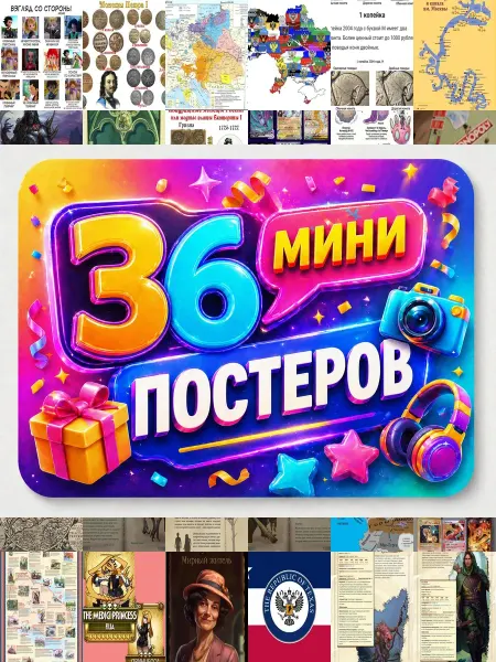 У Денчика Минипостеры 36 шт История Монстров Карты