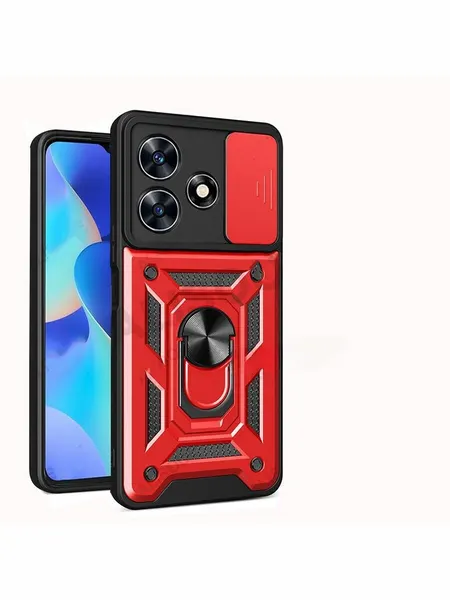 Чехол О'кейси, для Infinix Hot 30i, противоударный, с магнитным креплением, красный
