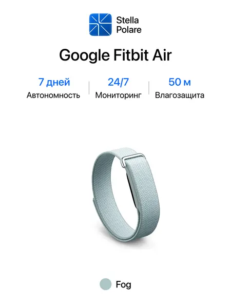Фитнес-браслет Google Fitbit Air, Fog (светло-серый) (Новинка)