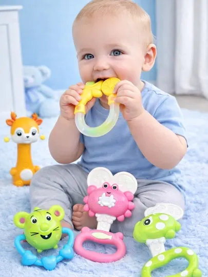Набор детских погремушек и прорезывателей Baby Rattles 6 шт для малышей 3m+